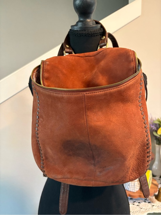 HOBO Handbags - HOBO Blue Floral Lined Bag with Tan Accents